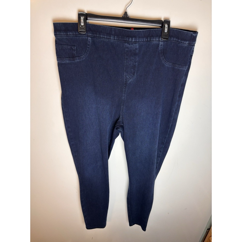 Spanx Blue Pull On Jean-ish Denim Ankle Leggings Size 3X Tall
